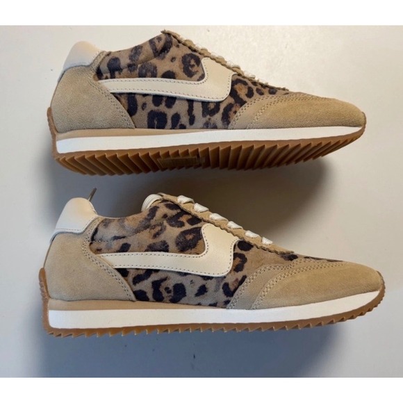 Dolce Vita Leopard Suede Lace Up Sneaker Women Size 9.5